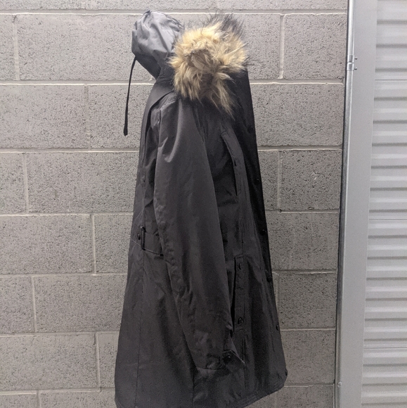 New Madden Girl Faux-Fur Parka Gray Large - Picture 1 of 7
